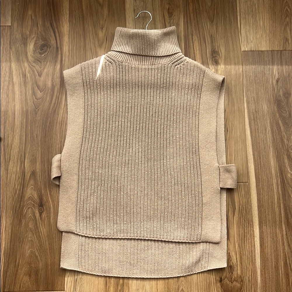 Gorgeous Beige Turtleneck Sweater Vest by L’academie